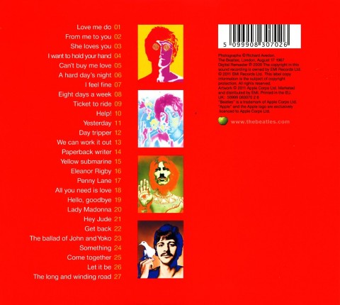 the beatles 1 cd cover back