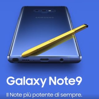 Samsung galaxy note9 spot settembre 2018